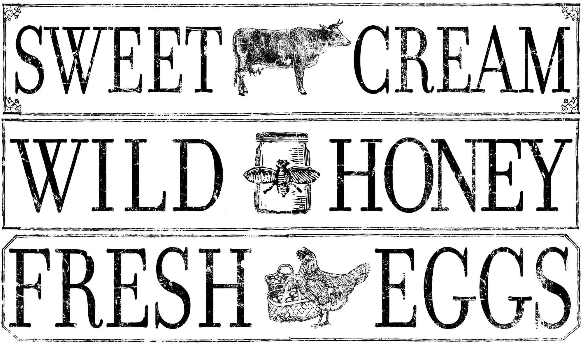 Farm Fresh Signage 24x33 Decor Transfer