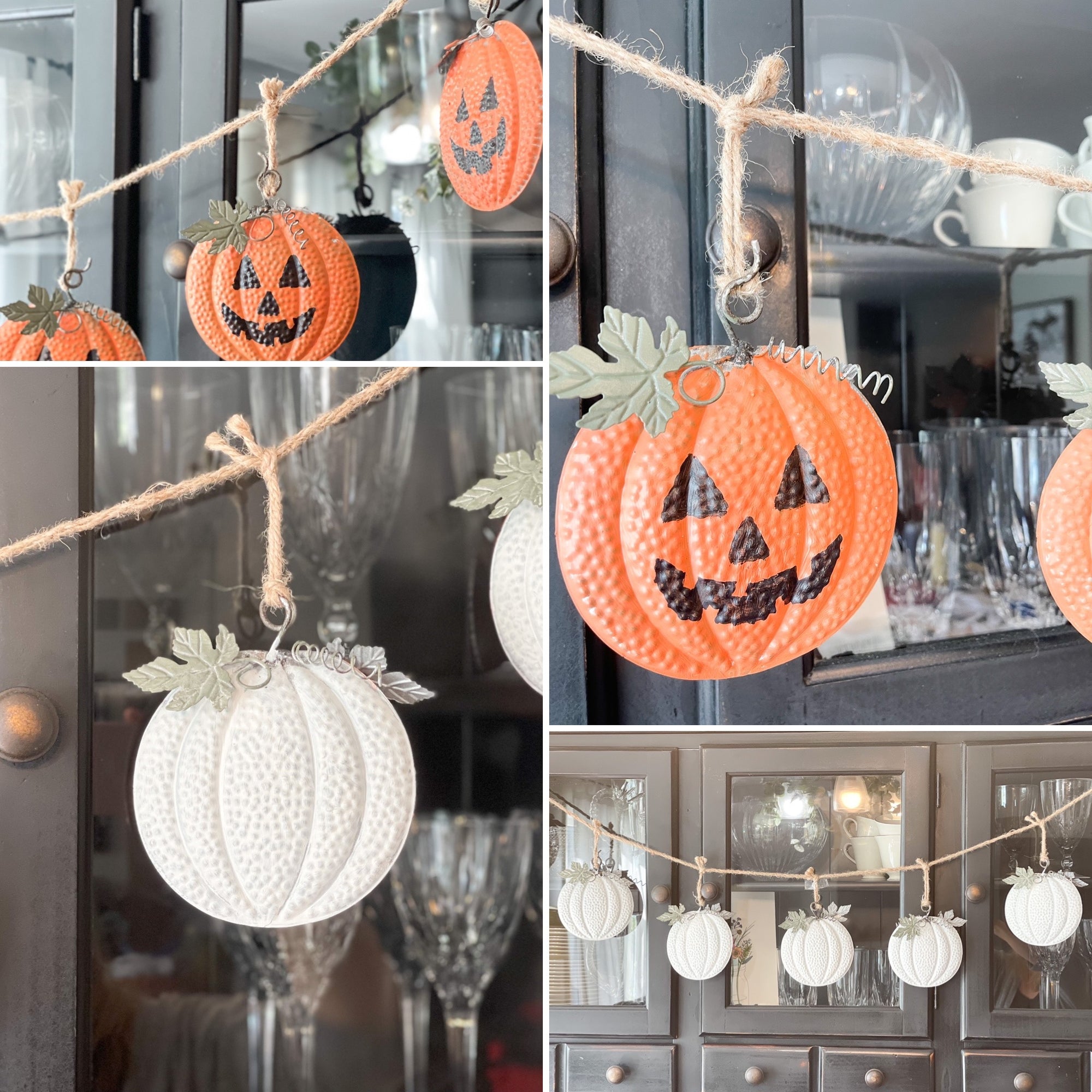 Reversible Metal Pumpkin Garland Kit