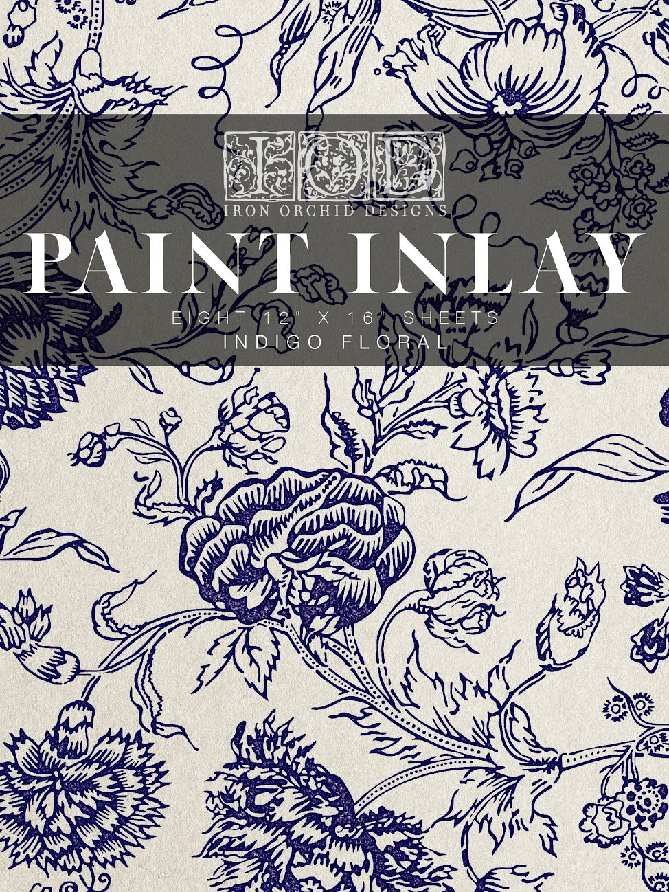 IOD Indigo Floral Paint Inlay